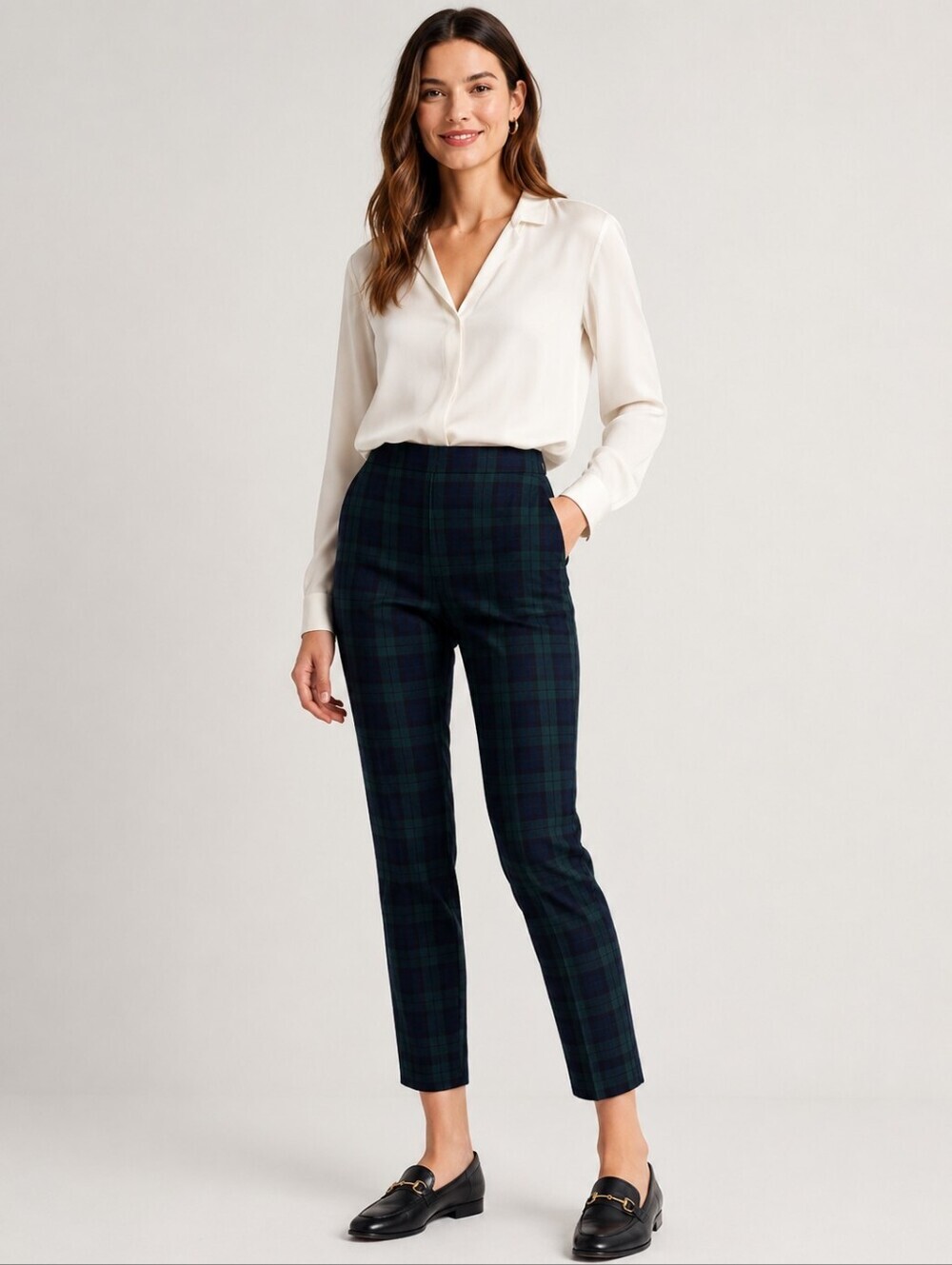 ❤️ NWOT! J CREW WOOL HIGH RISE SLIM ANKLE MARTIE PANTS IN BLACK WATCH PLAID, 6